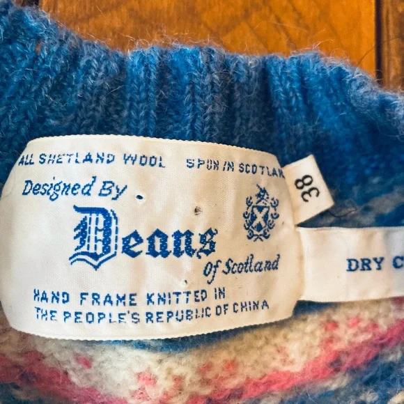 Vintage women’s Deans of Scotland 100% Shetland Wool size small 38 - Picture 4 of 4
